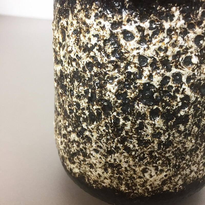 Mid-century german grey ceramic vase Fat Lava Scheurich - 1970s