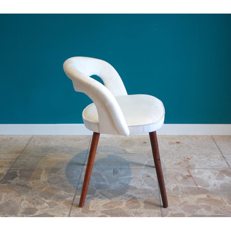 Chaise danoise en velours blanc Frode Holm - 1960