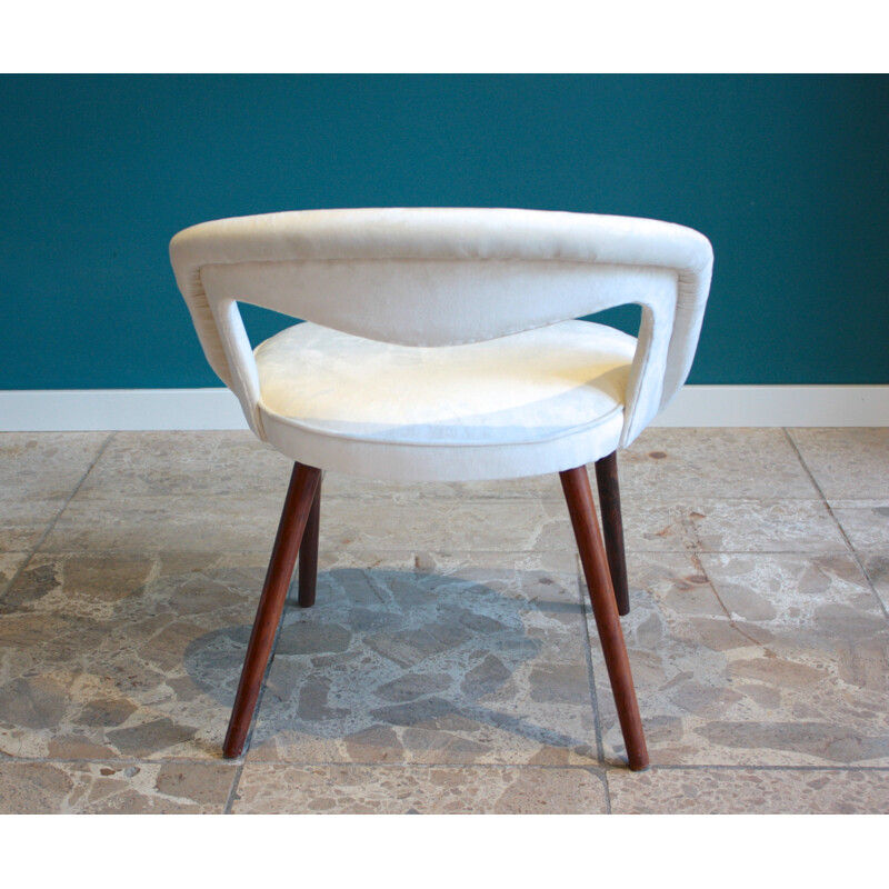 Danish chair by Frode Holm in white velvet - 1960s