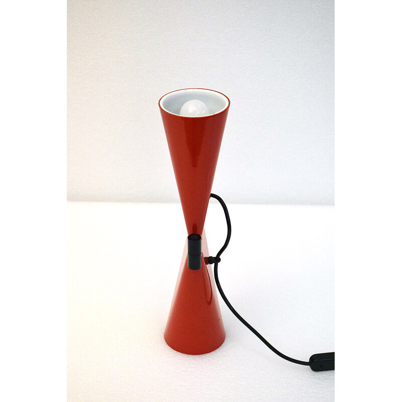 Vintage "Bowling" tafellamp van Cesare Leonardi en Franca Stagi voor Lumenform, 1970.