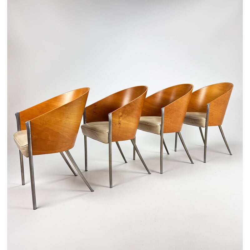 Ensemble de 4 chaises vintage "King costes" par Philippe Starck pour Aleph, 1980