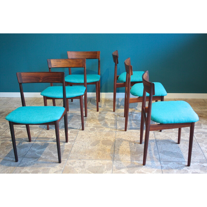 Set of 6 dining chair, model 39 in rosewood, Henry Rosengren Hansen - 1960s