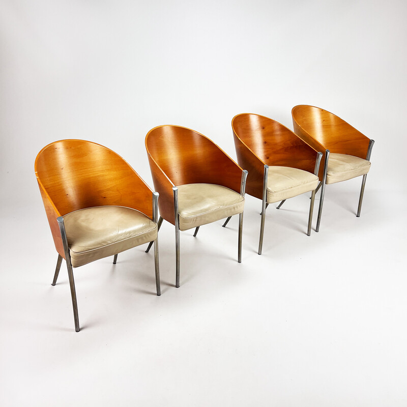 Ensemble de 4 chaises vintage "King costes" par Philippe Starck pour Aleph, 1980