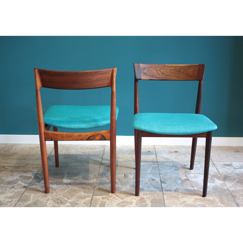 Set of 6 dining chair, model 39 in rosewood, Henry Rosengren Hansen - 1960s