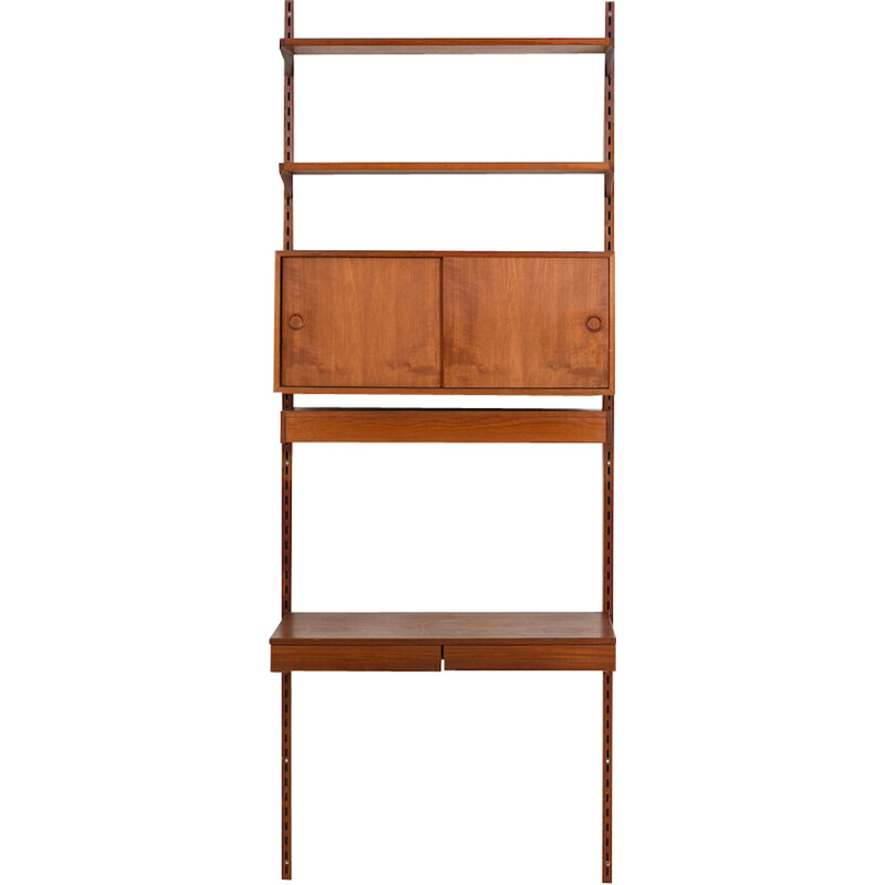 Vintage teak wall unit by Kai Kristiansen for Feldballes Møbelfabrik, 1960s