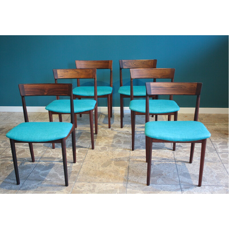 Set of 6 dining chair, model 39 in rosewood, Henry Rosengren Hansen - 1960s