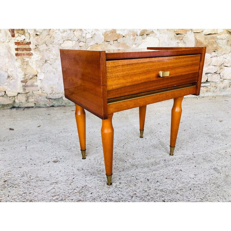 Comodino scandinavo in legno vintage, 1960