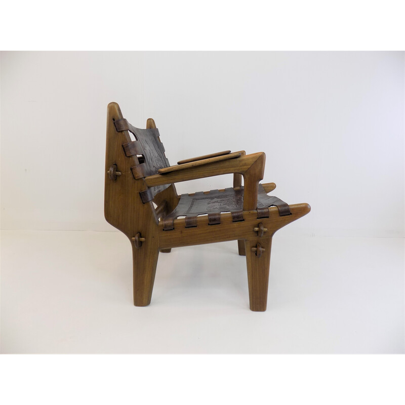 Cadeira de couro Vintage Cotacachi por Angel Pazmino para Muebles de Estilo, década de 1960