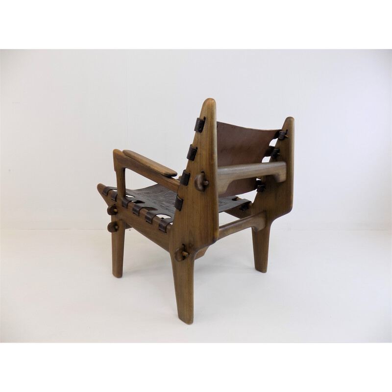 Vintage Cotacachi leather lounge chair by Angel Pazmino for Muebles de Estilo, 1960s