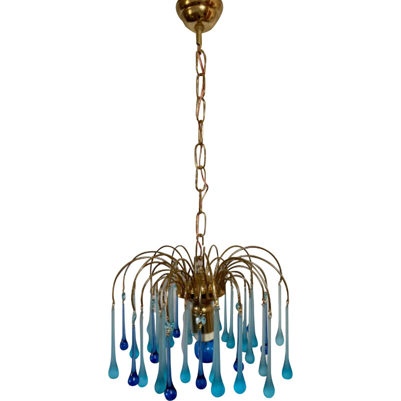 Vintage glass chandelier by Venini, Italy 1970s