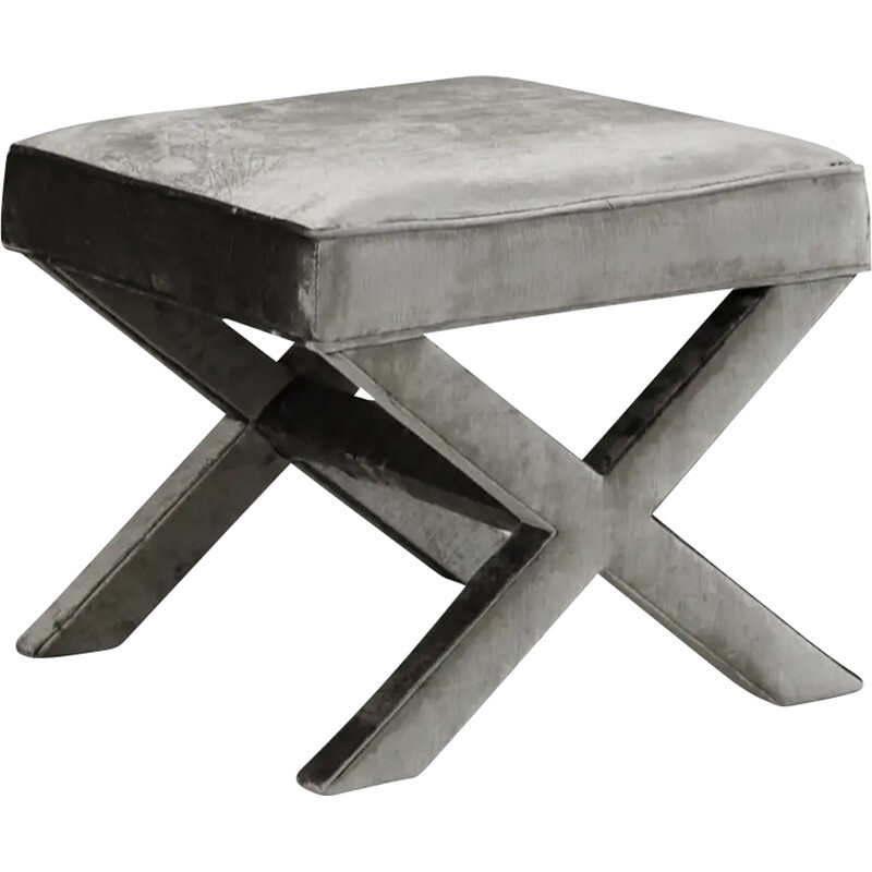 Vintage velvet "X" bench by Jonathan Adler