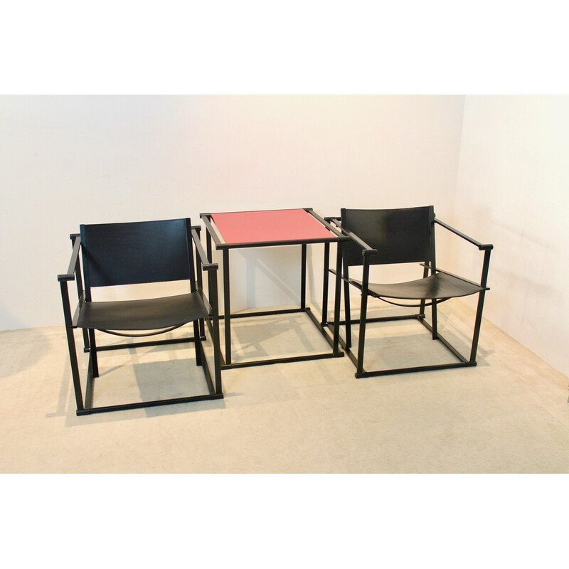 Pair of vintage chairs with table by Radboud van Beekum for Pastoe, Netherlands 1980s