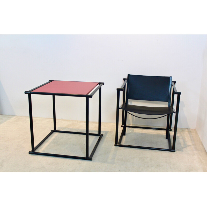 Pair of vintage chairs with table by Radboud van Beekum for Pastoe, Netherlands 1980s