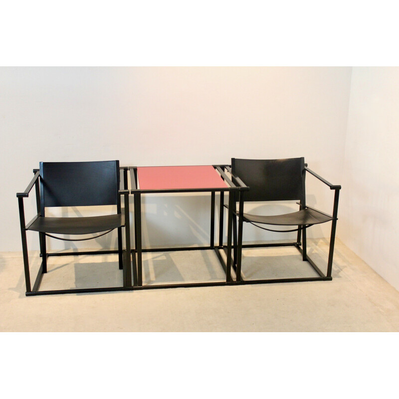 Pair of vintage chairs with table by Radboud van Beekum for Pastoe, Netherlands 1980s