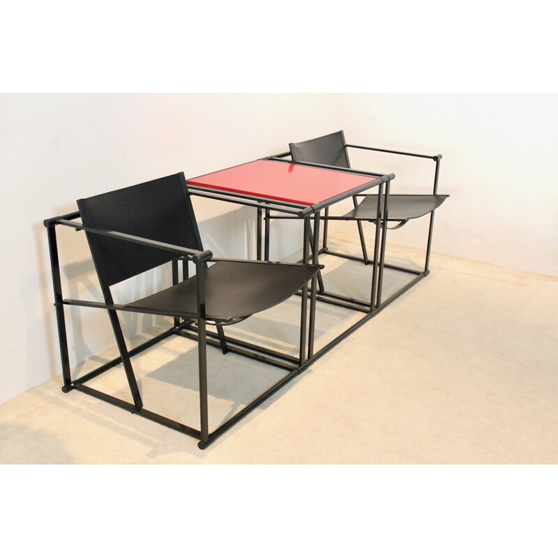 Pair of vintage chairs with table by Radboud van Beekum for Pastoe, Netherlands 1980s