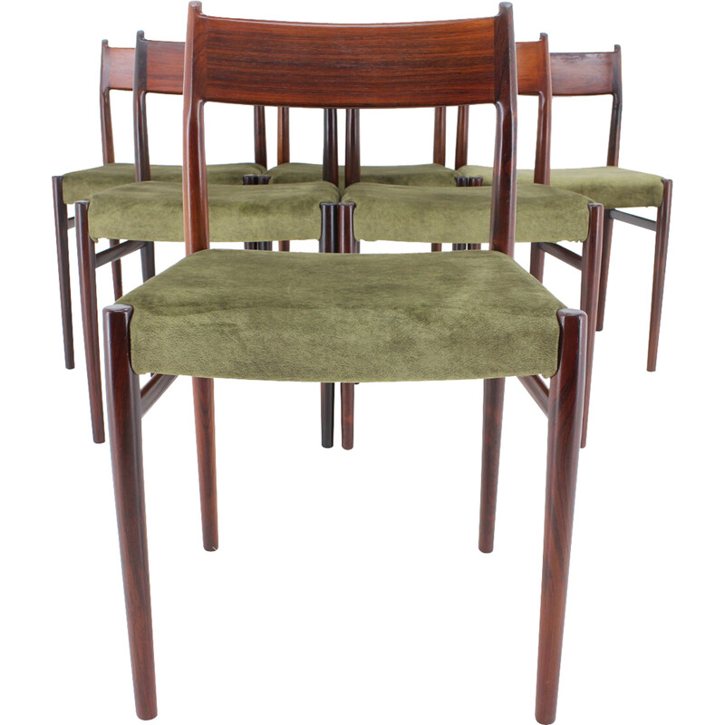 Set of 6 vintage model 418 rosewood chairs by Arne Vodder, Denmark 1960s