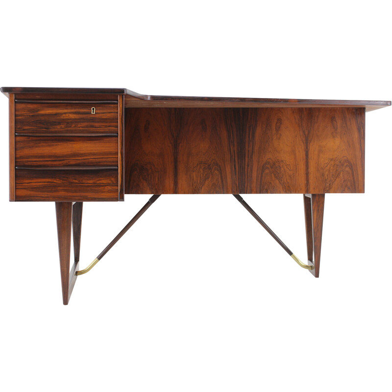 Vintage "Boomerang" desk in rosewood by Peter Løvig Nielsen for Hedensted Møbelfabrik, Denmark 1960s