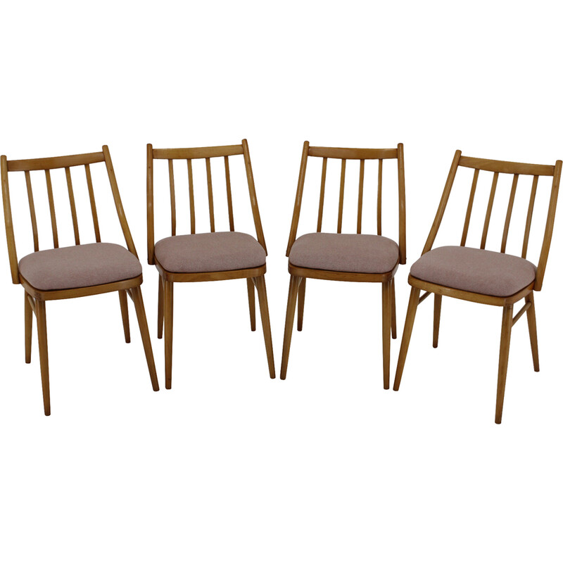 Set of 4 vintage beech chairs by Antonin Suman, 1970s