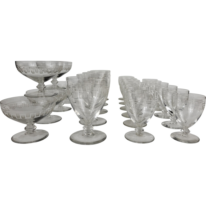 Vintage Art Deco crystal glass set