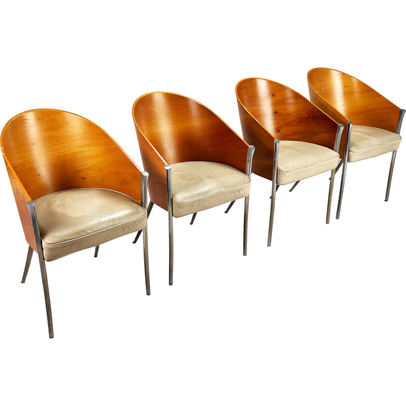 Set of 4 vintage "King costes" chairs by Philippe Starck for Aleph, 1980s