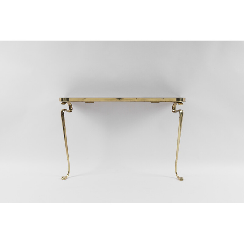 Vintage brass wall console, 1950s