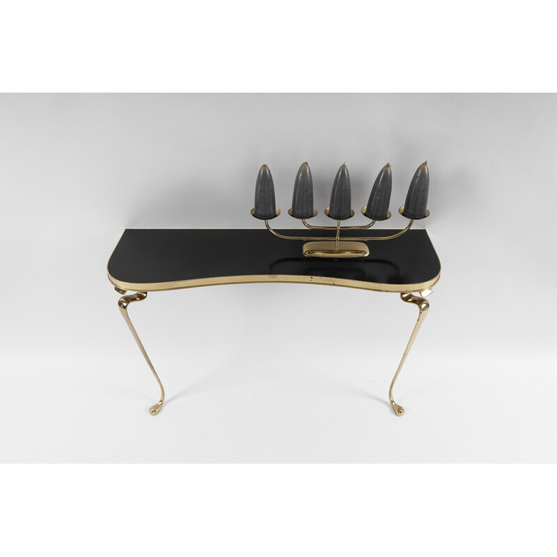 Vintage brass wall console, 1950s