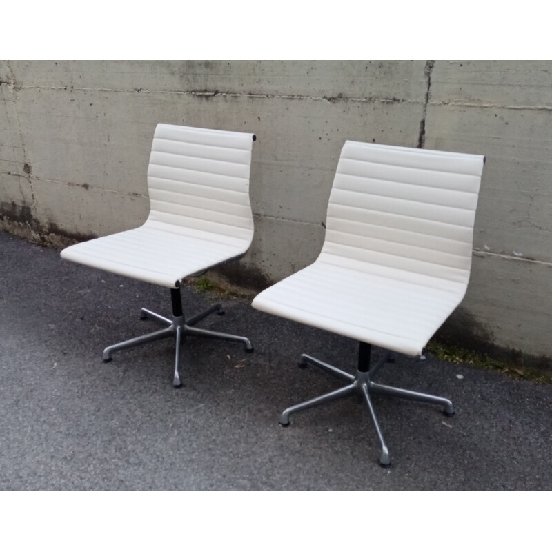 Pair of vintage Ea108 chairs by Charles and Ray Eames for Icf, Italy 1980