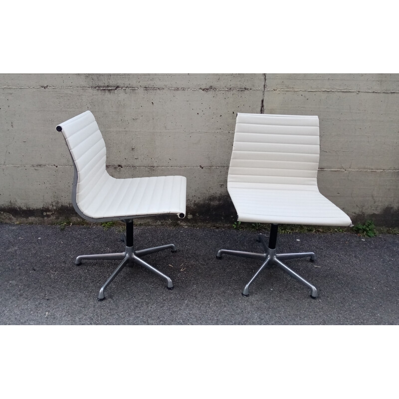 Pair of vintage Ea108 chairs by Charles and Ray Eames for Icf, Italy 1980
