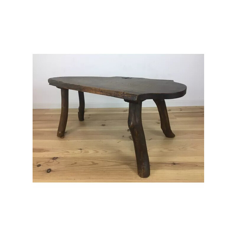 Vintage coffee table in raw wood