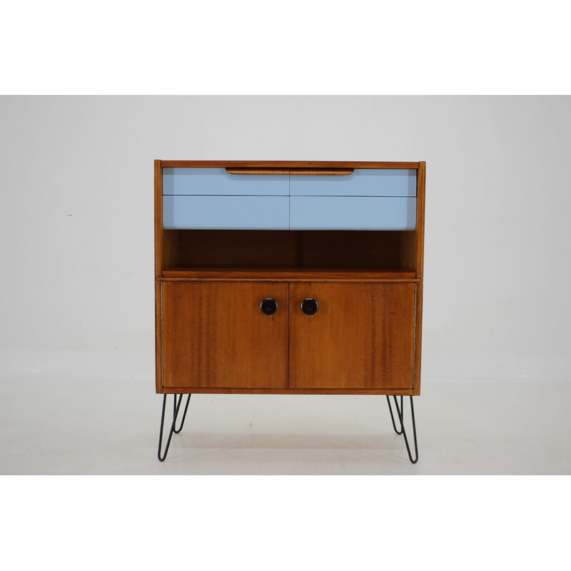 Vintage cabinet in wood and iron, Czechoslovakia 1960s