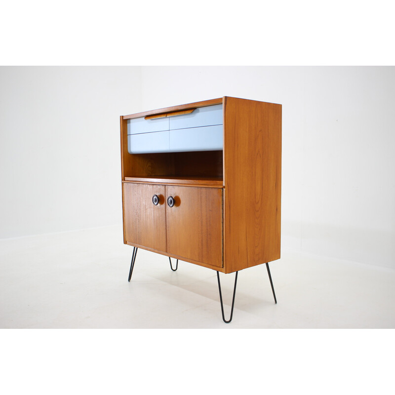 Vintage cabinet in wood and iron, Czechoslovakia 1960s