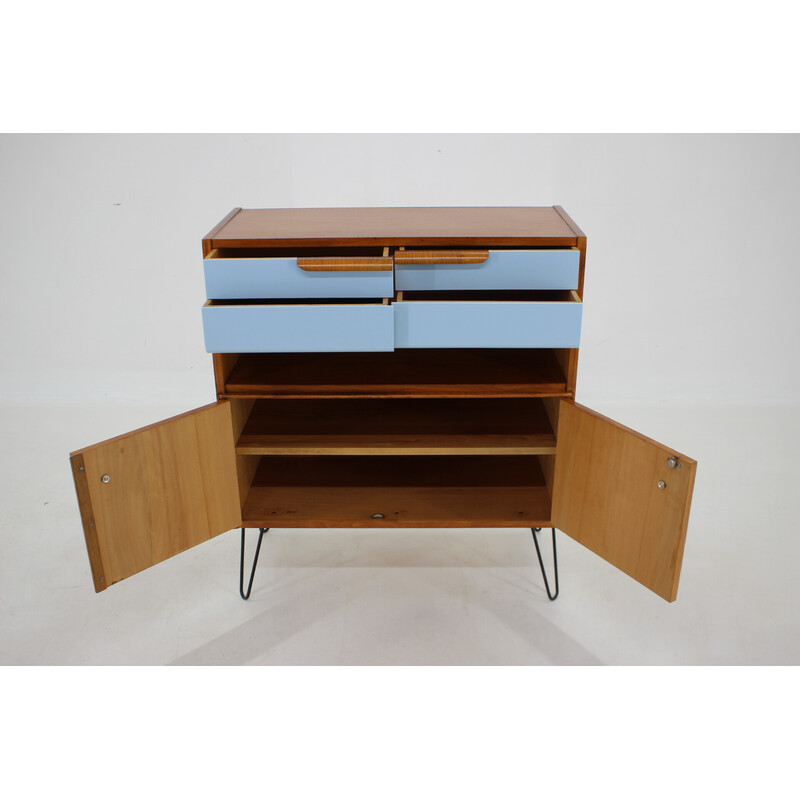 Vintage cabinet in wood and iron, Czechoslovakia 1960s