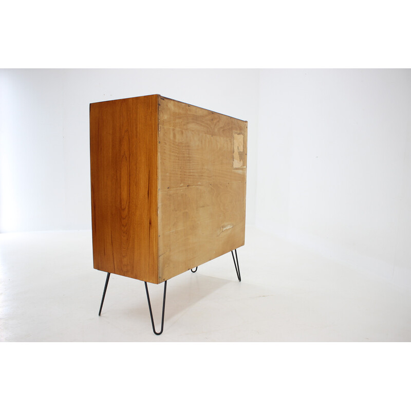 Vintage cabinet in wood and iron, Czechoslovakia 1960s