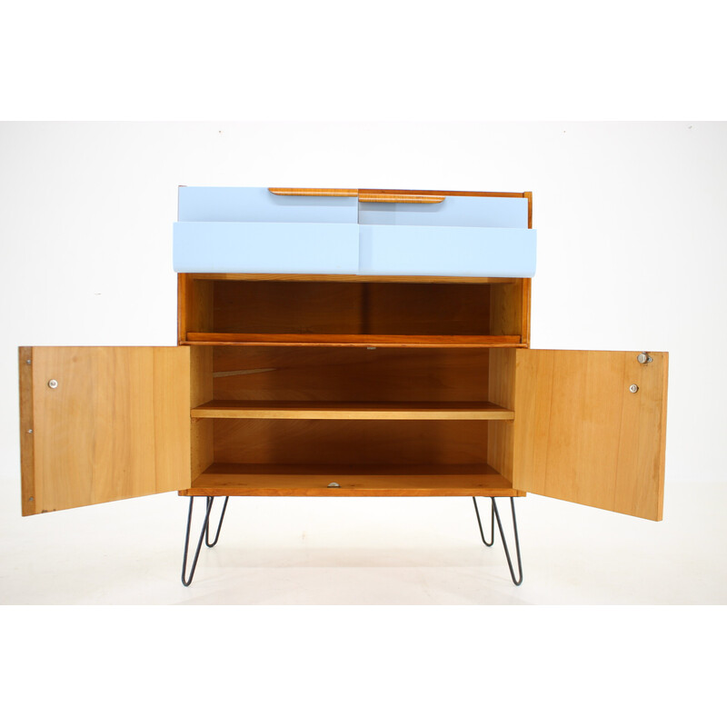 Vintage cabinet in wood and iron, Czechoslovakia 1960s