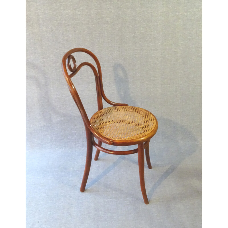 Set van 4 vintage rieten stoelen voor Thonet, 1882