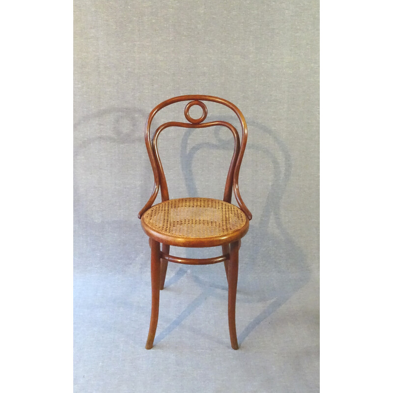 Juego de 4 sillas de caña vintage para Thonet, 1882