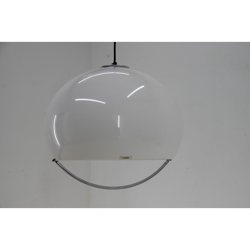 Vintage pendant lamp in white by Harvey Guzzini for Meblo, Italy 1970