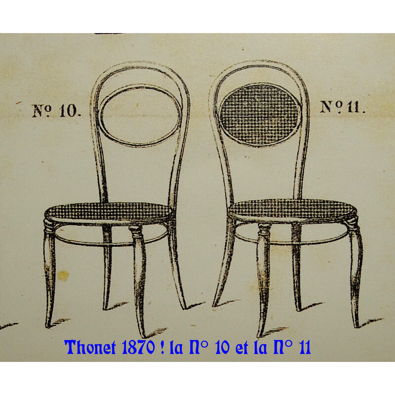 Vintage rieten stoel voor Thonet, 1870-1875