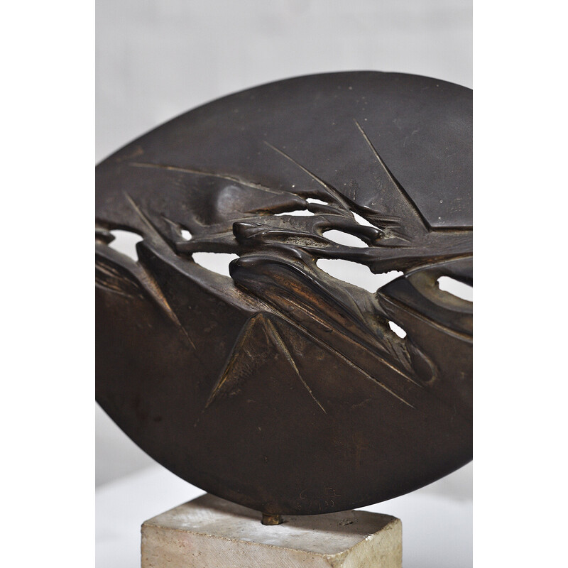 Vintage abstract bronze sculpture by Franco Ciuti, Italy 1970s