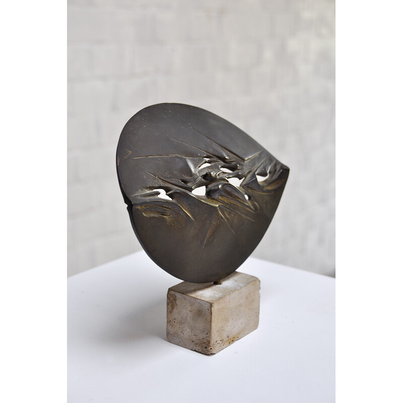 Vintage abstract bronze sculpture by Franco Ciuti, Italy 1970s