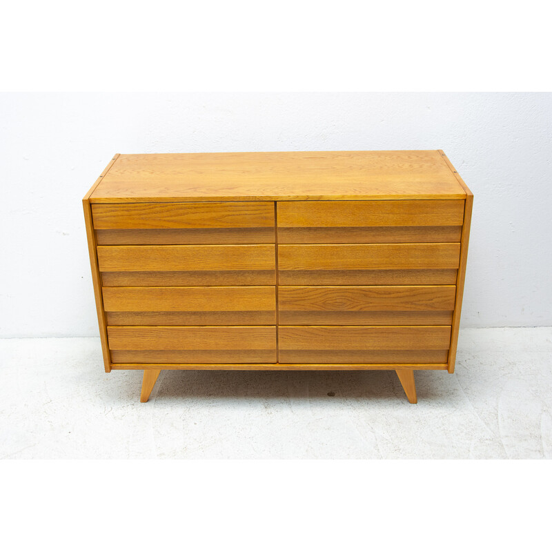 Vintage U-453 chest of drawers in oak by Jiri Jiroutek for Interiér Praha, Czechoslovakia 1960s