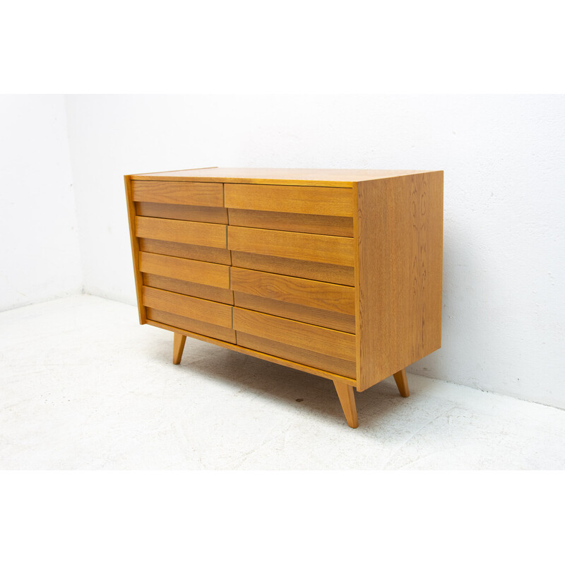 Vintage U-453 chest of drawers in oak by Jiri Jiroutek for Interiér Praha, Czechoslovakia 1960s