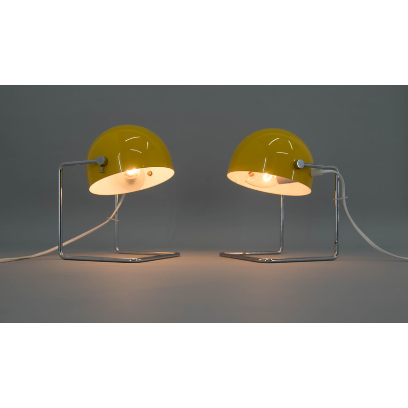 Pair of vintage table lamps by Josef Hurka for Napako, Czechoslovakia 1960s
