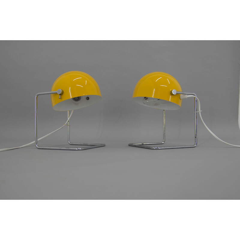 Pair of vintage table lamps by Josef Hurka for Napako, Czechoslovakia 1960s