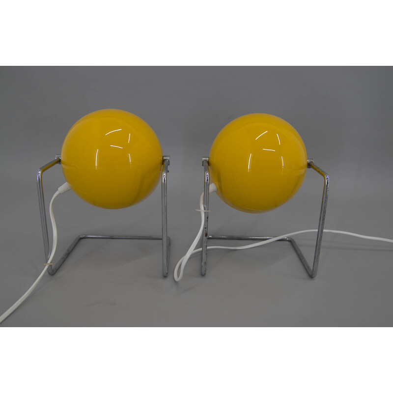 Pair of vintage table lamps by Josef Hurka for Napako, Czechoslovakia 1960s