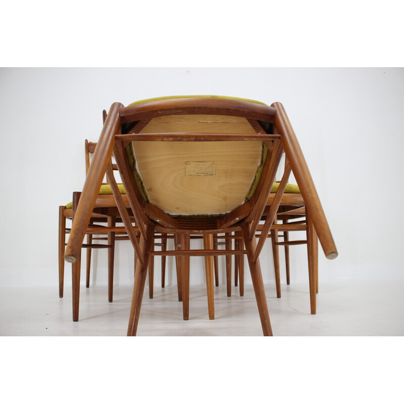 Juego de 6 sillas vintage de Drevotvar, Checoslovaquia Años 70