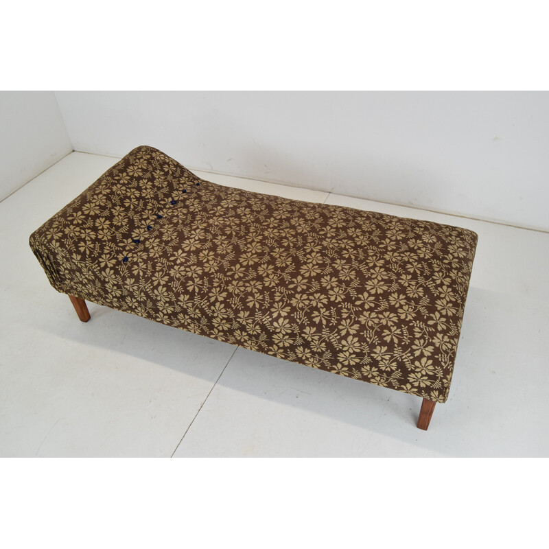 Vintage Art Deco daybed in fabric and wood, Czechoslovakia 1930s