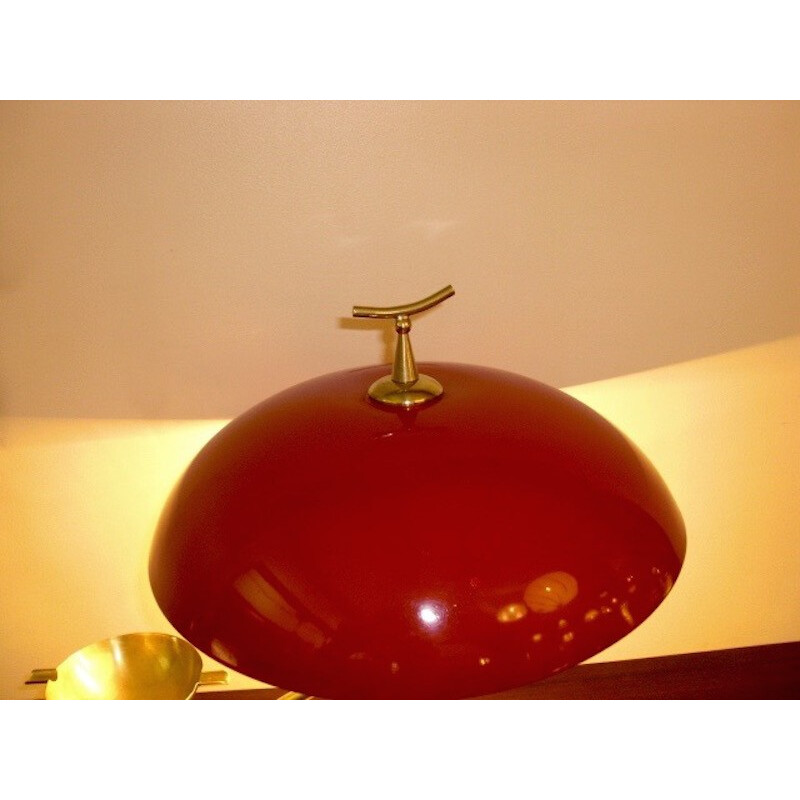 Italian brass lamp with ashtray - 1950s