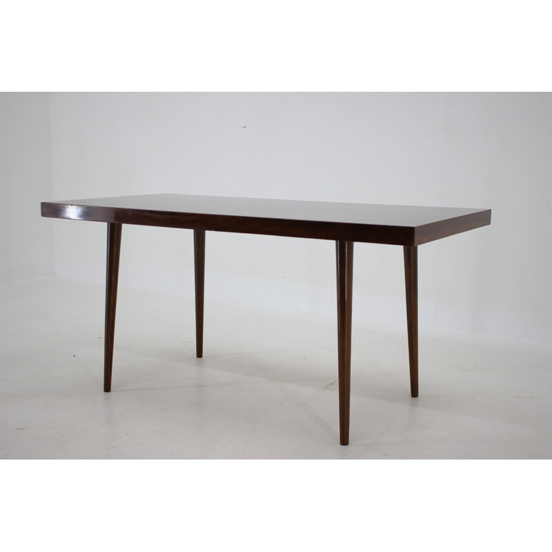 Vintage walnut coffee table, Czechoslovakia 1970s