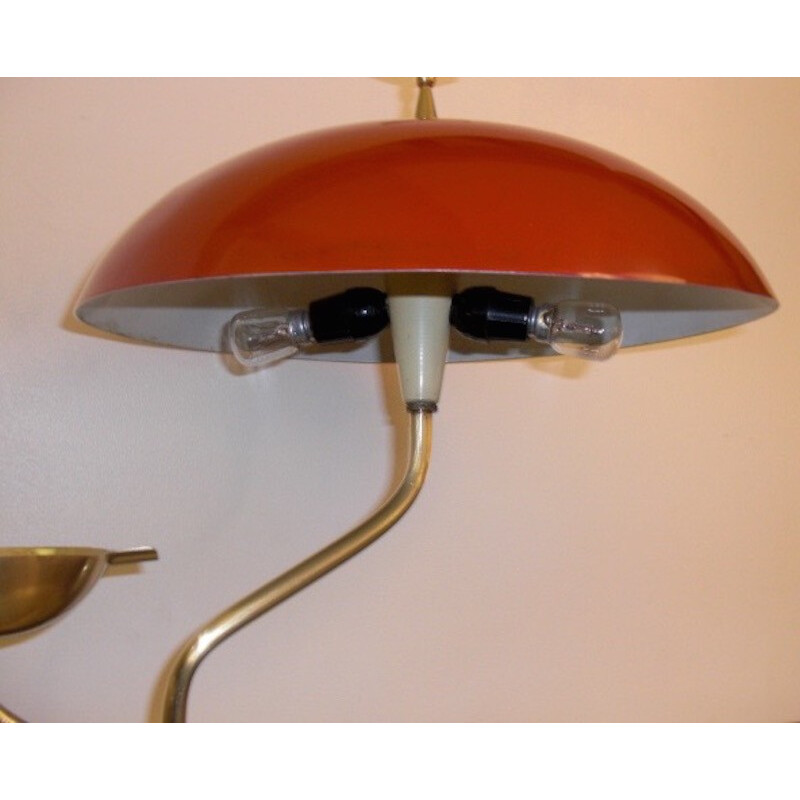 Italian brass lamp with ashtray - 1950s